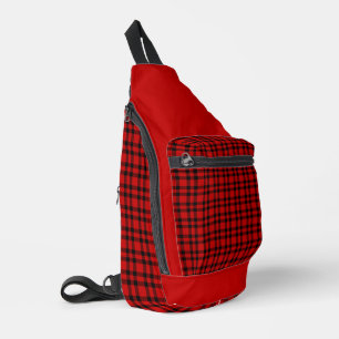 Rot-schwarzes Karomuster Crossbody Bag