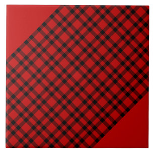 Rot-schwarzes Karomuster Fliese