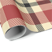 Rot-schwarzes Karomuster Geschenkpapier (Rolleneckpunkt)