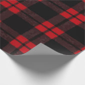 Rot-schwarzes Karomuster – Klassisch Gemütlich Geschenkpapier (Ecke)