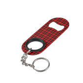 Rot-schwarzes Karomuster Mini Flaschenöffner (Rückseite Schrägansicht)