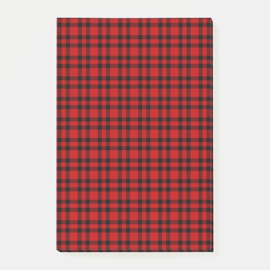 Rot-schwarzes Karomuster Post-it Klebezettel (Vorderseite)