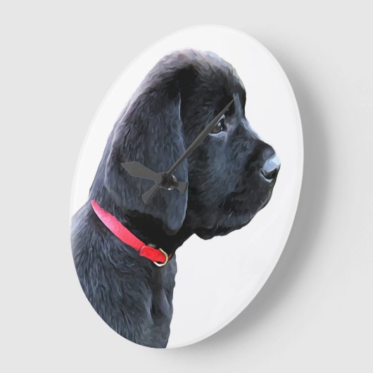 Rot - Schwarzes Labor Große Wanduhr (Winkel)