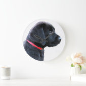 Rot - Schwarzes Labor Große Wanduhr (Zuhause)