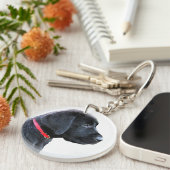 Rot - Schwarzes Labor Schlüsselanhänger (Vorderseite rechts)