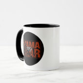 Rot-Schwarzes Retro-Bär-Mama-Design Tasse (Vorderseite Links)