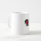 Rot-schwarzes Samurai-Design. Kaffeetasse (Vorderseite Links)