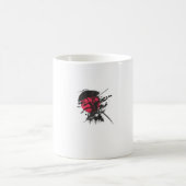 Rot-schwarzes Samurai-Design. Kaffeetasse (Mittel)