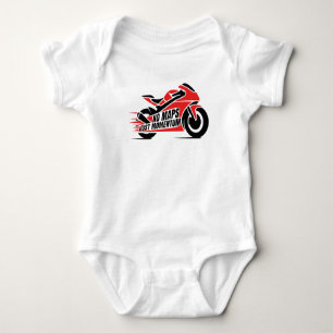 Rot-Schwarzes Sportmotorrad Baby Strampler