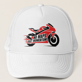 Rot-Schwarzes Sportmotorrad  Truckerkappe
