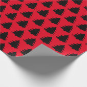Rot| Schwarzes Weihnachtsbaumpapier Geschenkpapier (Ecke)