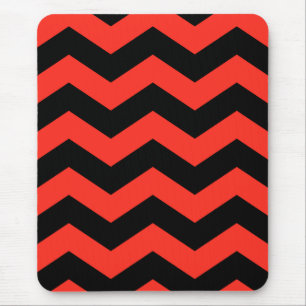 Rot-schwarzes Zickzackmuster Mousepad