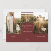 Rot sehr froh Weihnachten Vier Foto Horizontal (Rückseite)