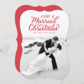 Rot-sehr verheiratete feiertagskarte (Vorne/Hinten)