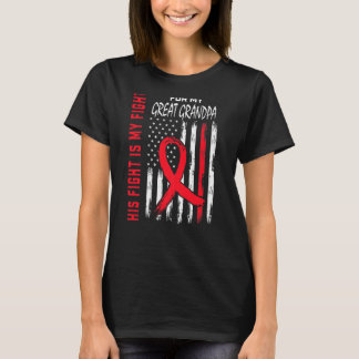 Rot sein Kampf Große Grandpa Herzkrankheit Awarene T-Shirt