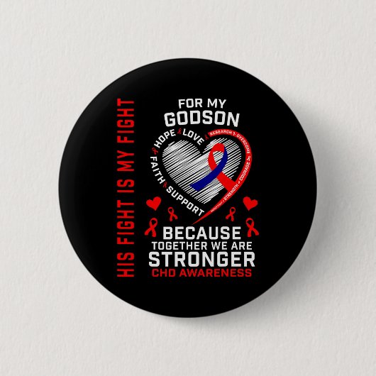 Rot sein Kampf ist mein Kampf Godson Chd Bewusstse Button (Vorderseite)