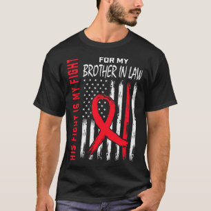 Rot sein Kampfbruder im Gesetz Herzkrankheiten Awa T-Shirt