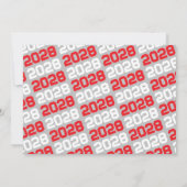 Rot & Silber Modernes Abschluss Foto Einladung (Rückseite)