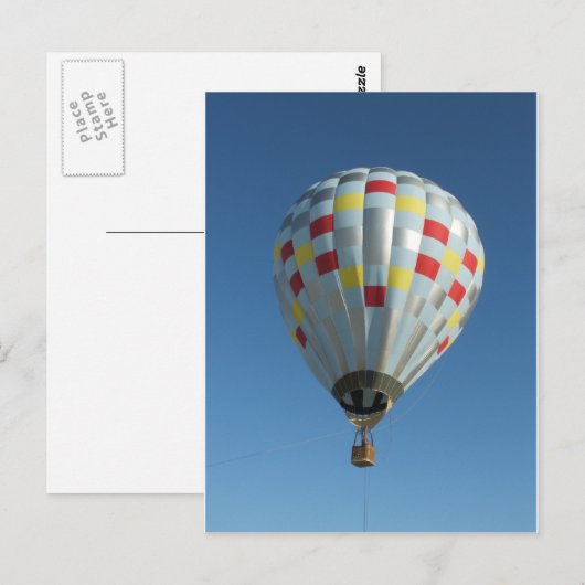 Rot-Silberluftballon Postkarte (Vorne/Hinten)