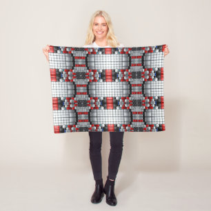 Rot-silberne geometrische Decke
