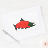 Rot - Sockeye Lachs Kunst Rechteckiger Aufkleber (Umschlag)