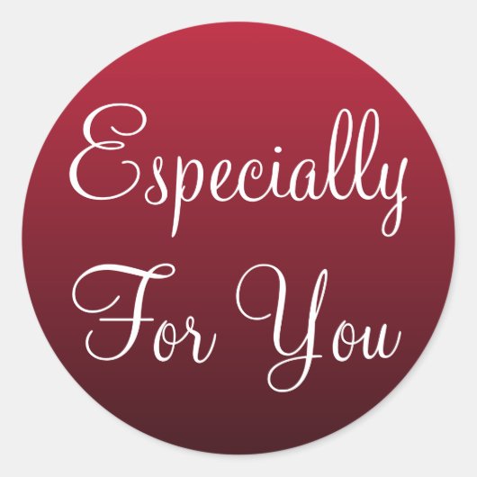 Rot speziell für Sie Geschenkanhänger Runder Aufkleber (Vorderseite)