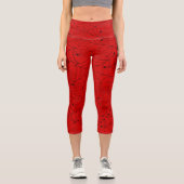 Rot-Spinnenwebsäure Capri Leggings (Vorderseite)