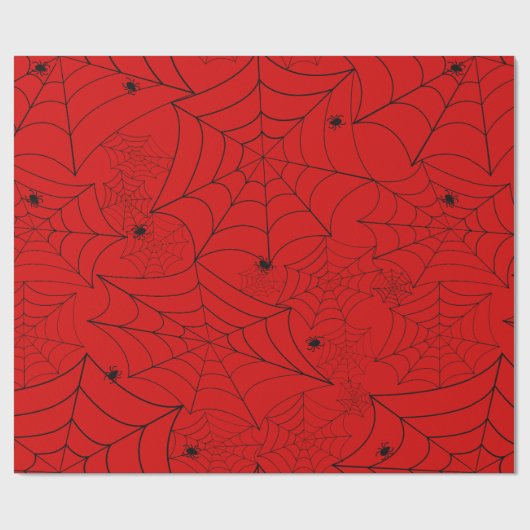 Rot-Spinnenwebsäure Geschenkpapier (Flach)
