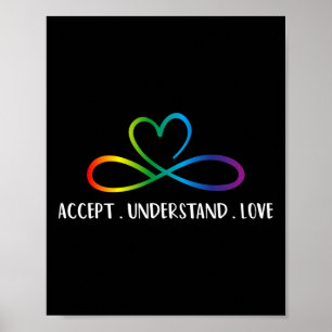 Rot statt Autismus Unendlichkeit akzeptieren Liebe Poster