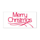 Rot stilisiert Frohe Weihnachten und gewellte Lini Permastempel (Design)