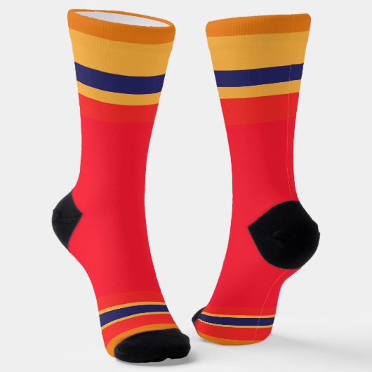 Rot + Streifen Socken (Gewinkelt)