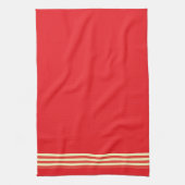 Rot + Streifen Trim Küche Geschirr Handtuch (Vertikal)