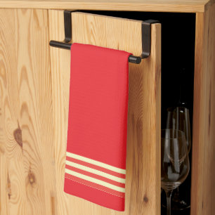 Rot + Streifen Trim Küche Geschirr Handtuch