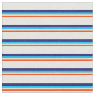 Rot, Tan, Deep Sky Blue, Midnight Blue und White Stoff