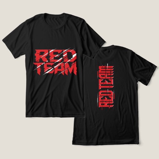 Rot-Team-Glitch-Cyber-Taktik-T-Shirt Tri-Blend Shirt (Design vorne & hinten)