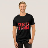 Rot-Team-Glitch-Cyber-Taktik-T-Shirt Tri-Blend Shirt (Vorderseite voll)