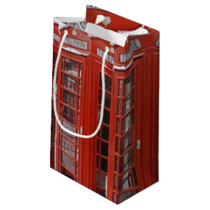 Rot telefoniert nahe Big Ben Kleine Geschenktüte