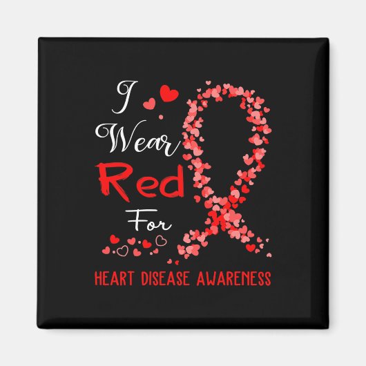 Rot tragen für Herzerkrankungen Magnet (Vorne)