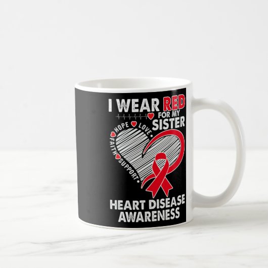 Rot tragen für Schwindel Herzerkrankungen Bewussts Kaffeetasse (Rechts)