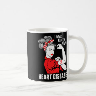 Rot tragen, um Herzkrankheiten zu bekämpfen Bewuss Kaffeetasse