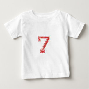 Rot trägt Jerzee Nr. 7 zur Schau Baby T-shirt