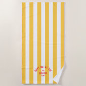 Rot trifft mich am Strand gelben Cabana Streifen Strandtuch (Vorderseite)
