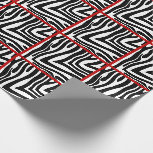 Rot trimmte Zebra mit Ziegeln gedecktes Packpapier