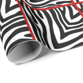 Rot trimmte Zebra mit Ziegeln gedecktes Packpapier (Rolleneckpunkt)