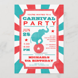 Rot | Türkisches Karneval Party Big Top Geburtstag Einladung