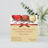 Rot u. Goldball-WeihnachtsParty Einladung (Stehend Vorderseite)