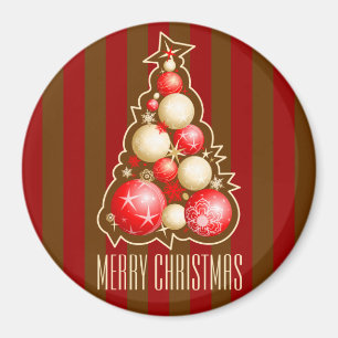 Rot u. Goldblasen-Weihnachtsbaum Magnet