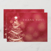 Rot u. Goldweihnachtshochzeit danken Ihnen zu Dankeskarte (Vorne/Hinten)