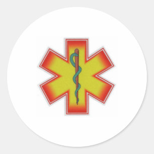 Rot u. Orange u. Grün Runder Aufkleber