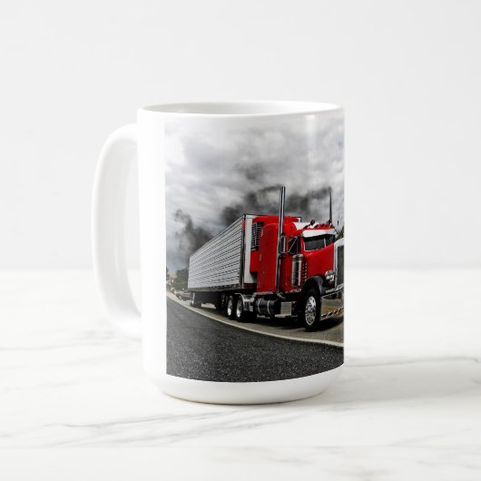 Rot u. Rollin Peterbilt Tasse (Vorderseite Links)